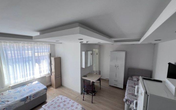 A furnished student residence room in Istanbul