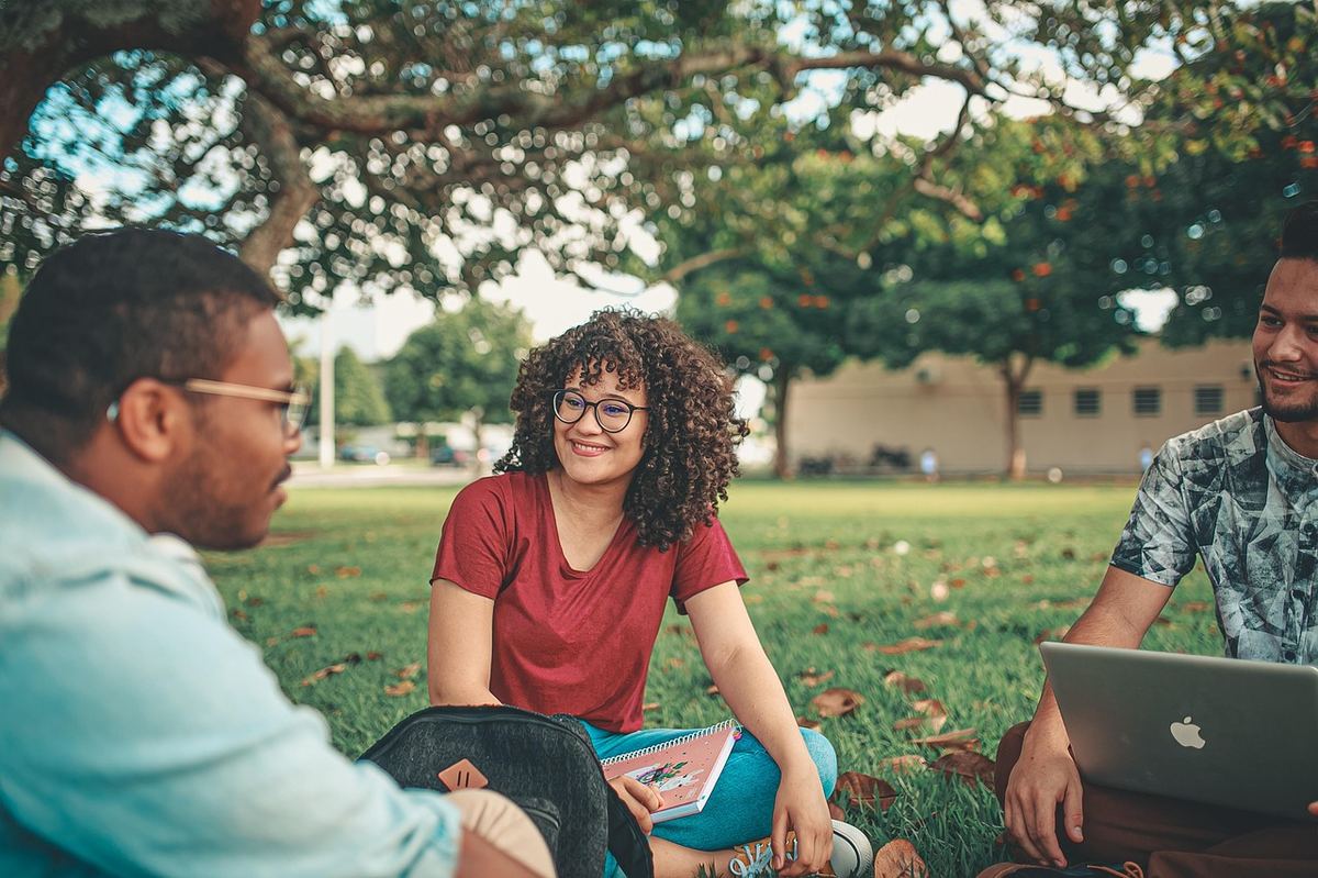 International students on a university campus